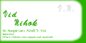 vid mihok business card